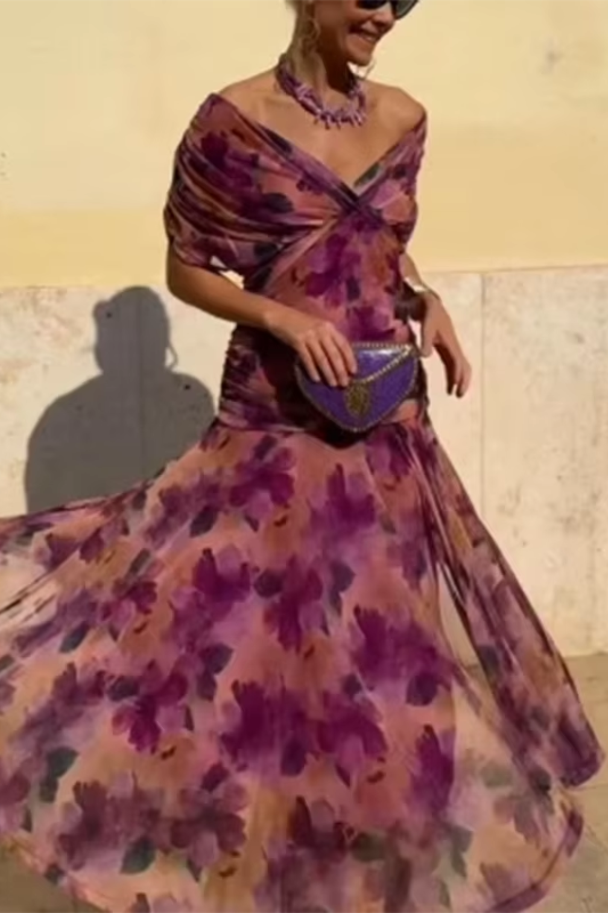 Louise | Robe longue de soirée à col V