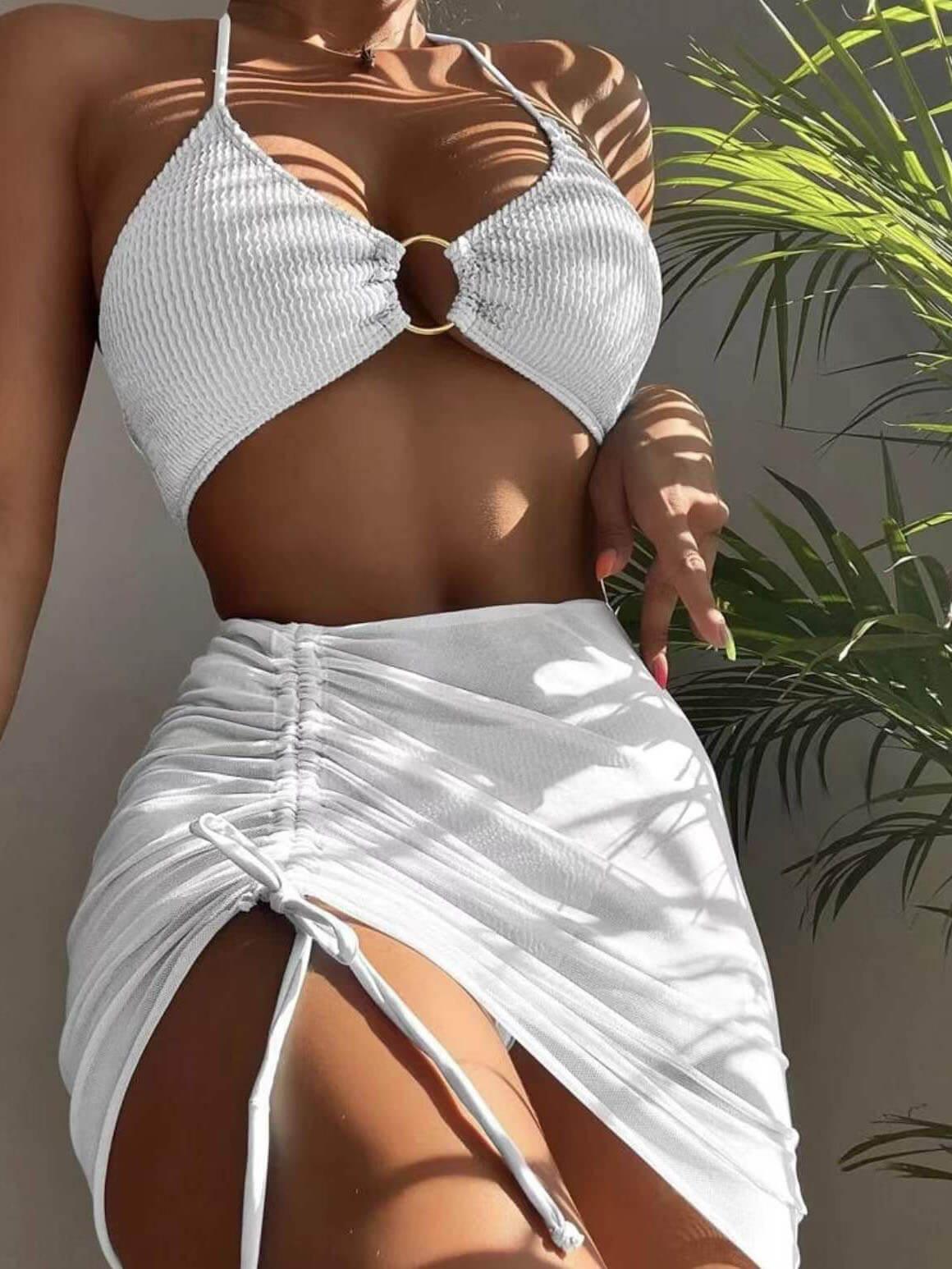 Matilda | Bikini trois pièces dos nu uni