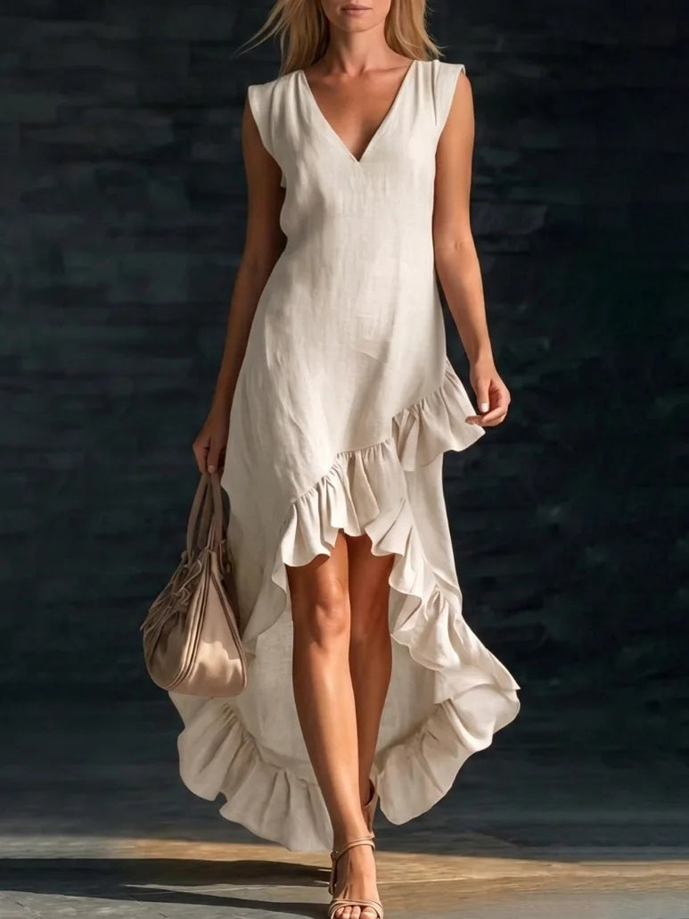 Rowan | Robe Longue Sans Manches à Volant