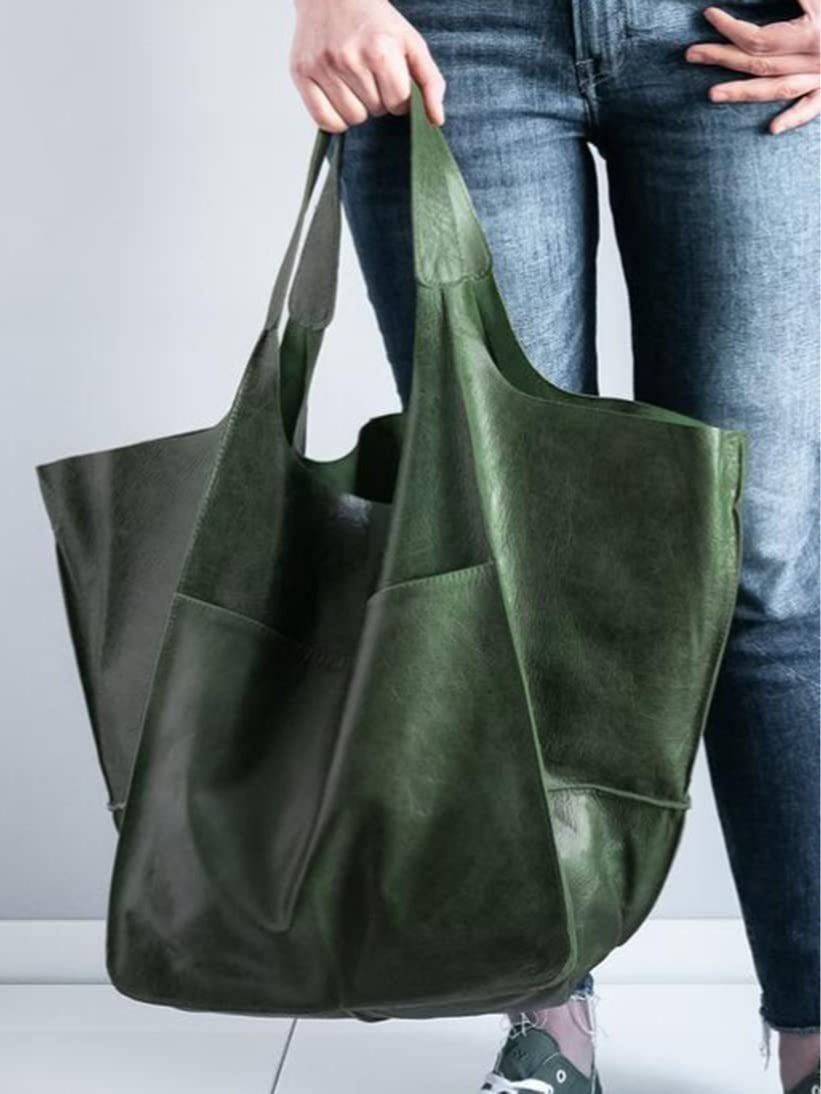Elena | Grand sac porté épaule en cuir souple