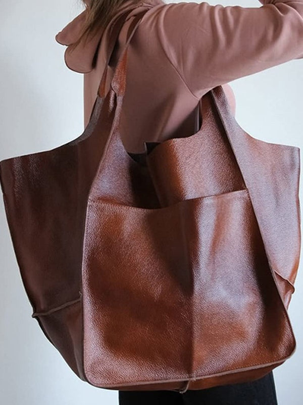 Elena | Grand sac porté épaule en cuir souple
