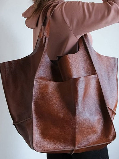 Elena | Grand sac porté épaule en cuir souple