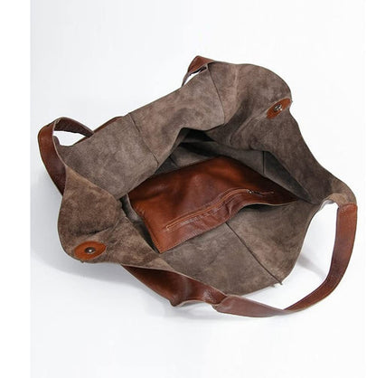 Elena | Grand sac porté épaule en cuir souple