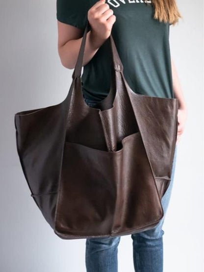Elena | Grand sac porté épaule en cuir souple