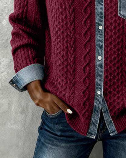 Ana | Chemise en jean à manches longues et empiècements