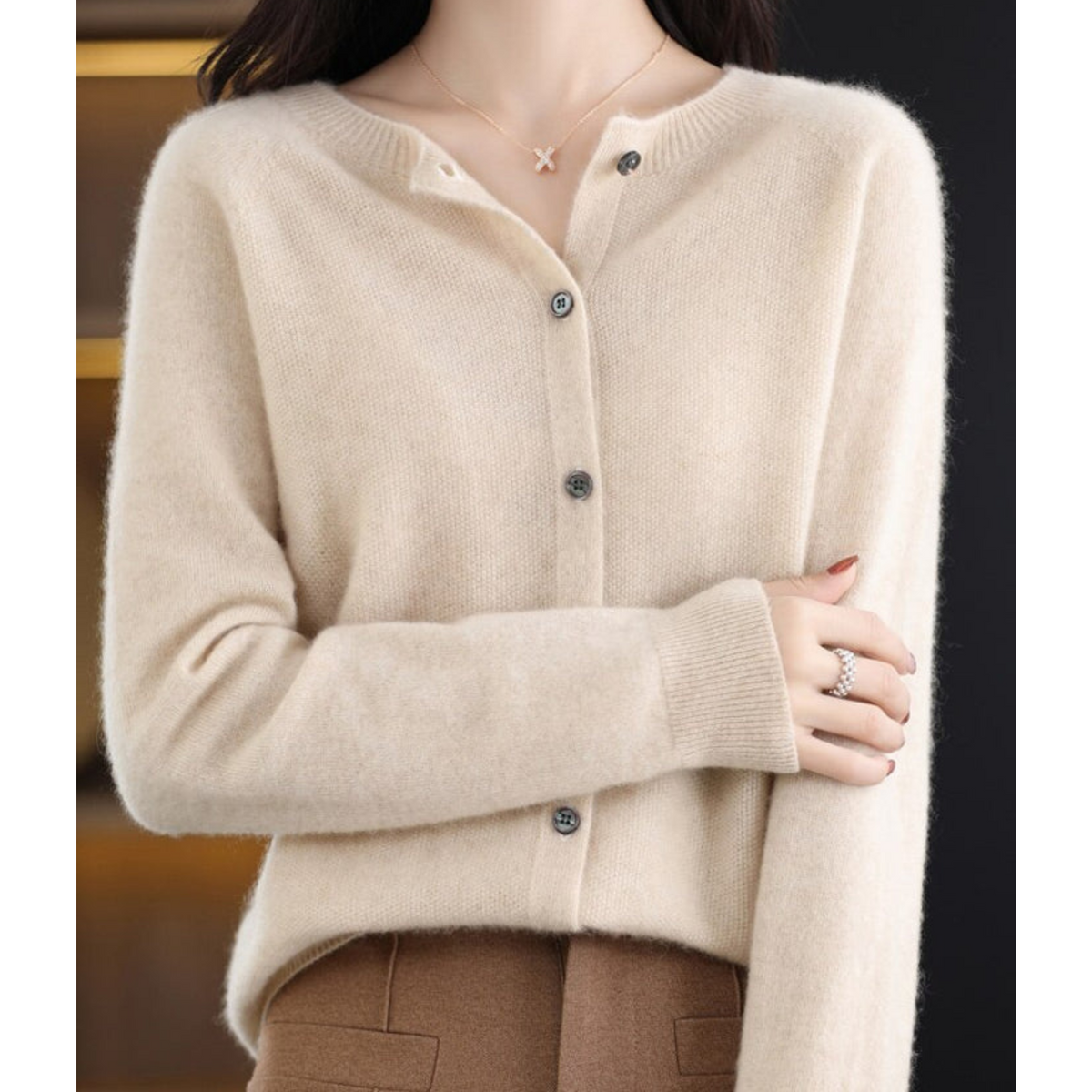 Mercy | Cardigan en Laine Mérinos à Col Rond