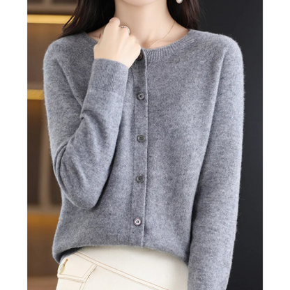 Mercy | Cardigan en Laine Mérinos à Col Rond