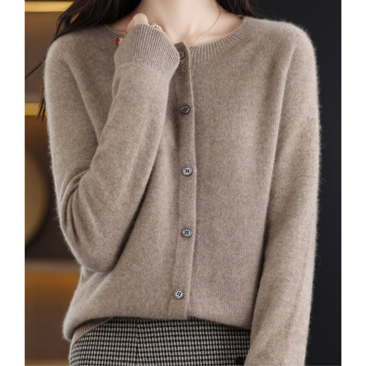 Mercy | Cardigan en Laine Mérinos à Col Rond