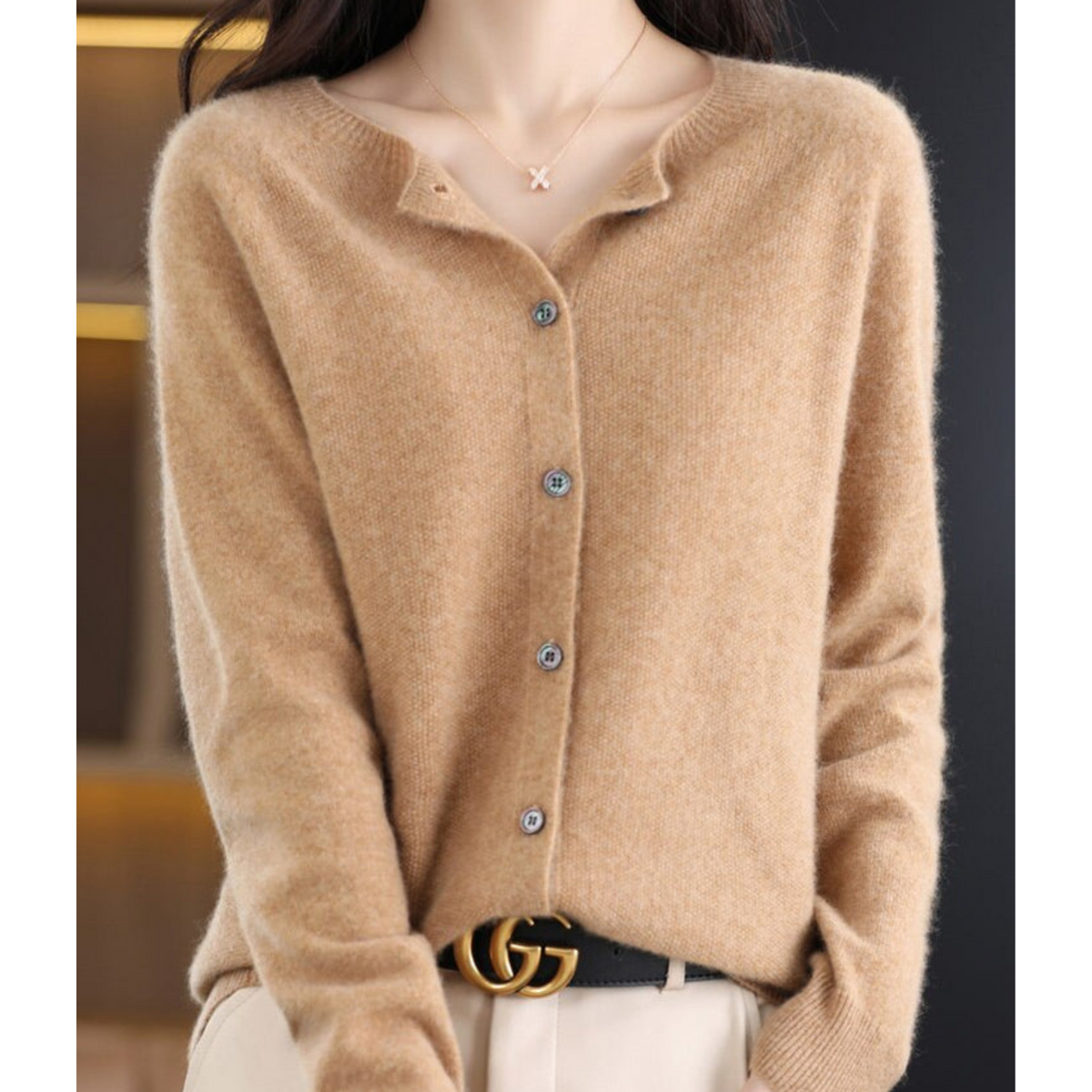 Mercy | Cardigan en Laine Mérinos à Col Rond