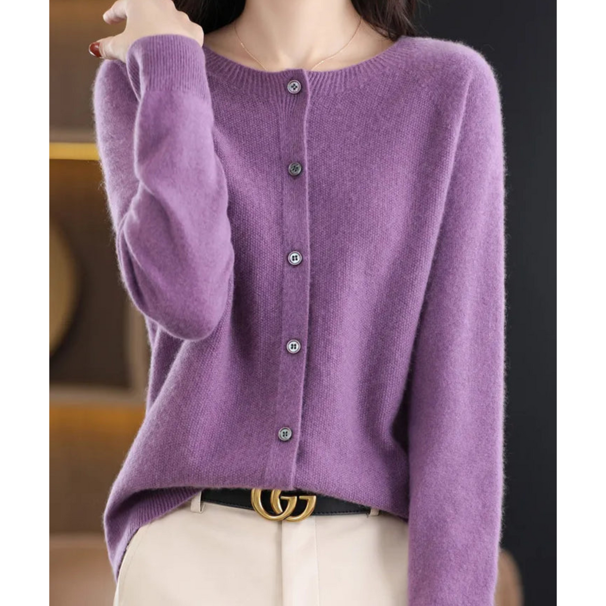 Mercy | Cardigan en Laine Mérinos à Col Rond