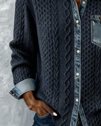 Ana | Chemise en jean à manches longues et empiècements