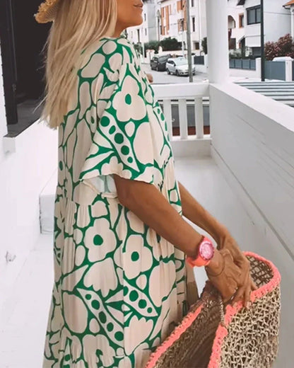 Christine | Robe Longue d'Été à Imprimé Graphique
