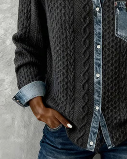 Ana | Chemise en jean à manches longues et empiècements