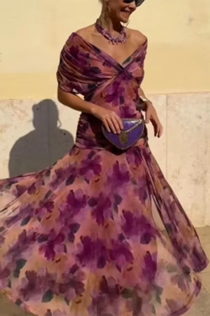 Louise | Robe longue de soirée à col V