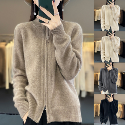 Luna | Cardigan Zippé en Maille Douce
