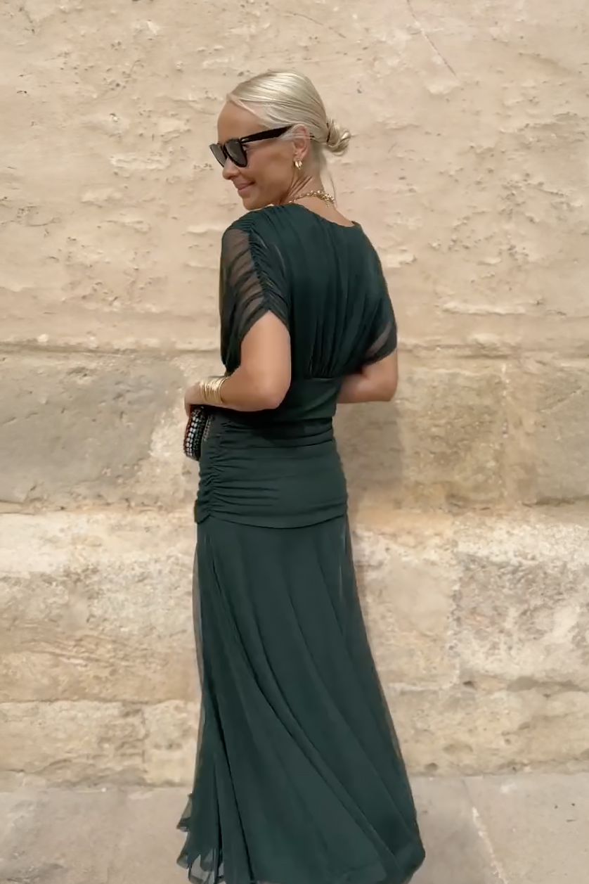 Louise | Robe longue de soirée à col V
