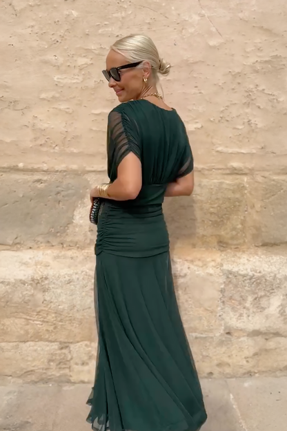 Louise | Robe longue de soirée à col V