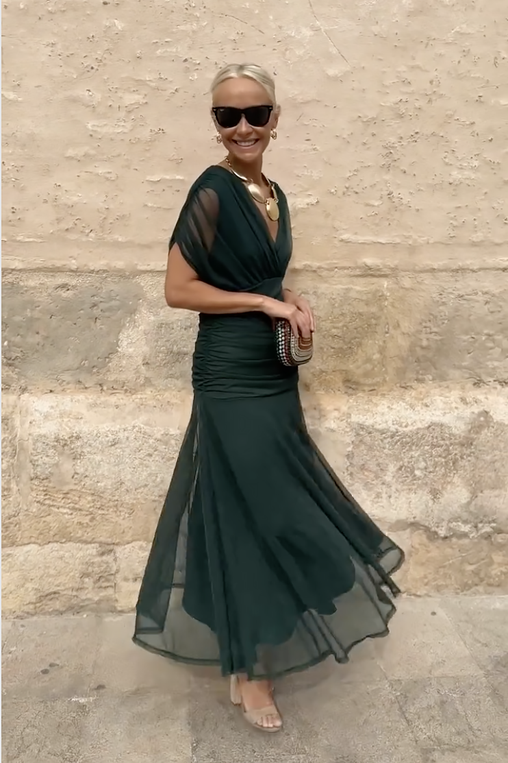 Louise | Robe longue de soirée à col V