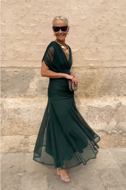 Louise | Robe longue de soirée à col V