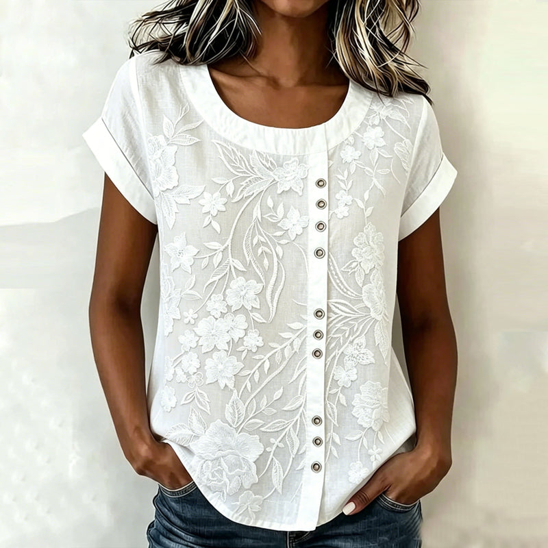 Blouse décontractée à imprimé fleuri