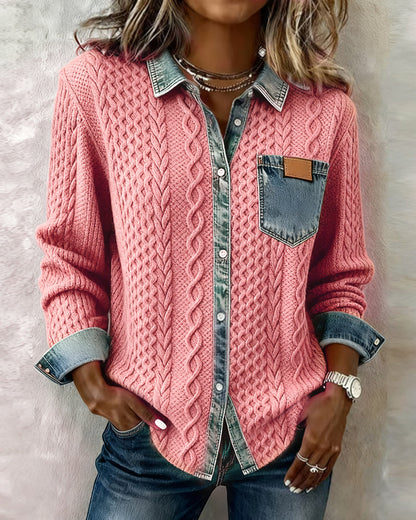 Ana | Chemise en jean à manches longues et empiècements
