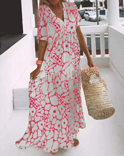 Christine | Robe Longue d'Été à Imprimé Graphique
