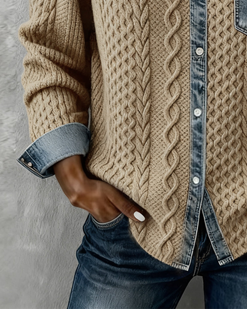 Ana | Chemise en jean à manches longues et empiècements