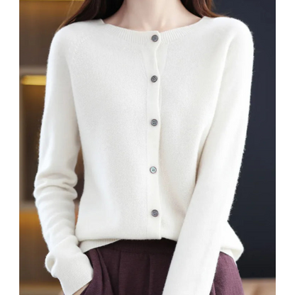 Mercy | Cardigan en Laine Mérinos à Col Rond