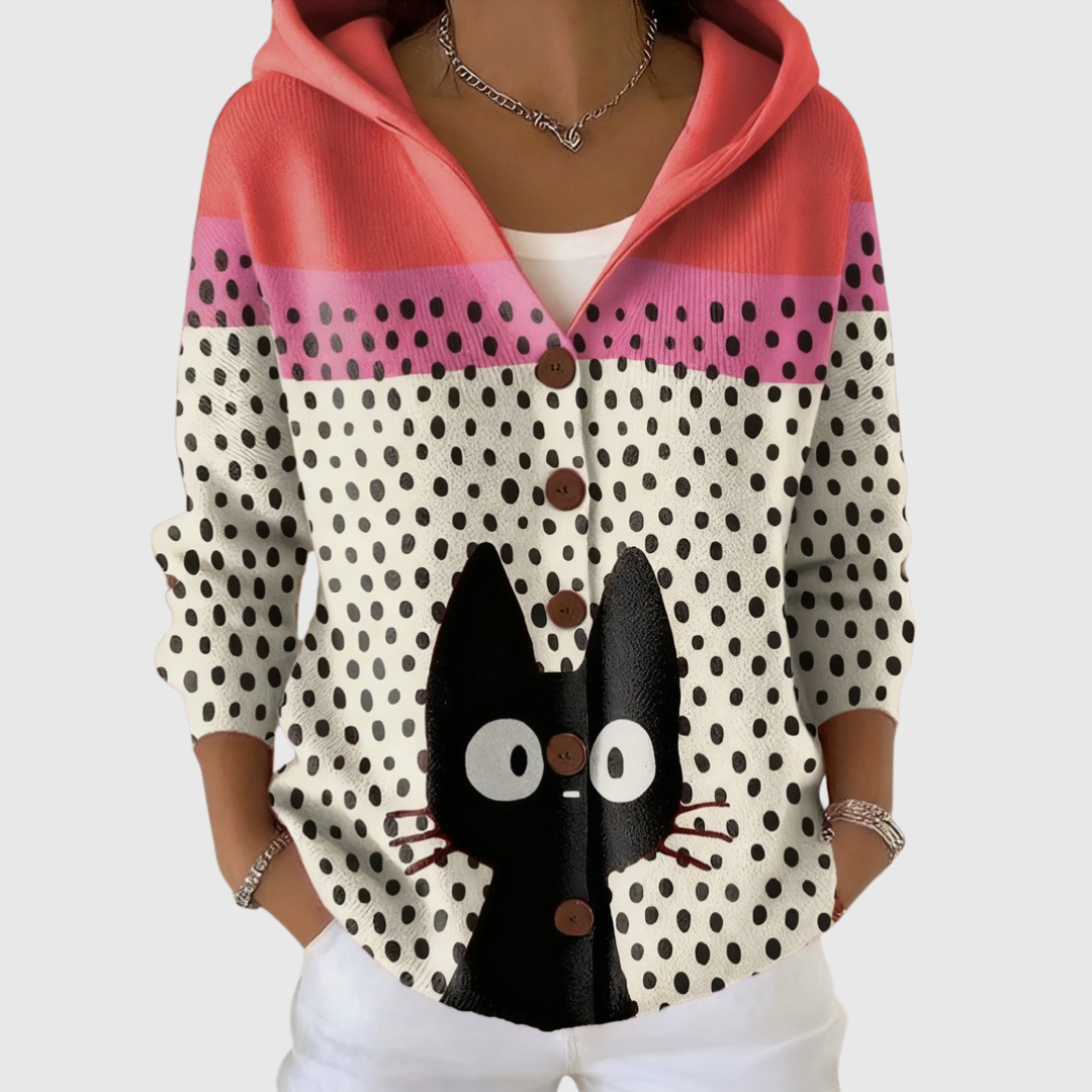 Loreta | Gilet en maille à capuche
