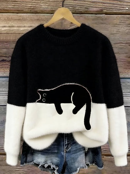 Cai | Pull décontracté imprimé chat