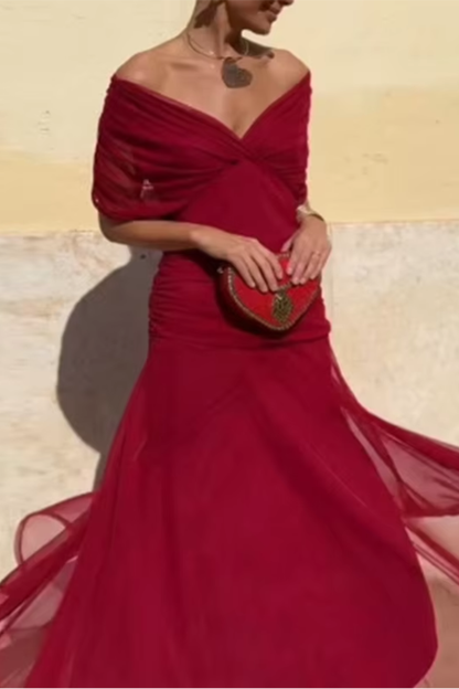 Louise | Robe longue de soirée à col V