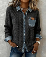 Ana | Chemise en jean à manches longues et empiècements