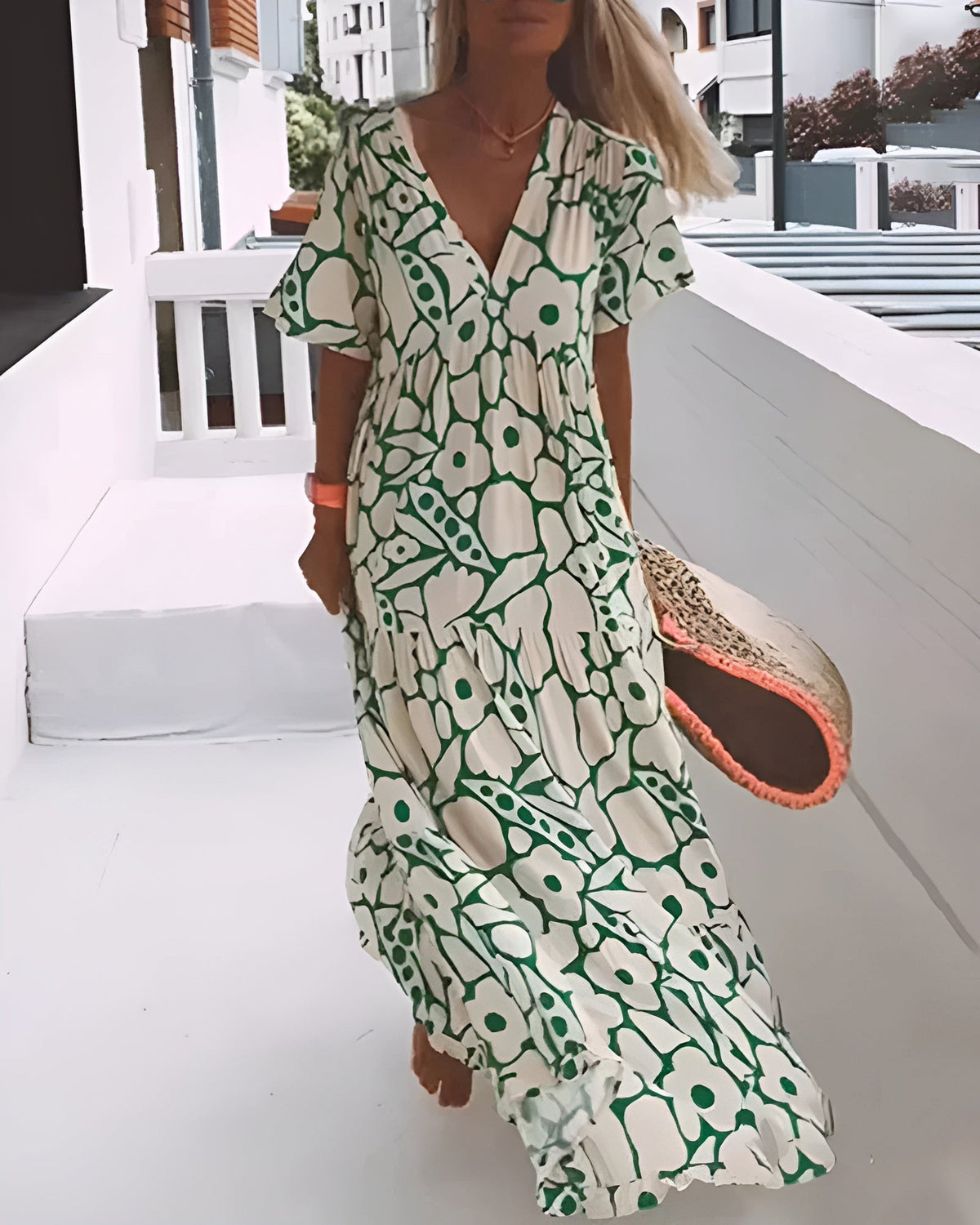 Christine | Robe Longue d'Été à Imprimé Graphique