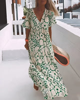 Christine | Robe Longue d'Été à Imprimé Graphique