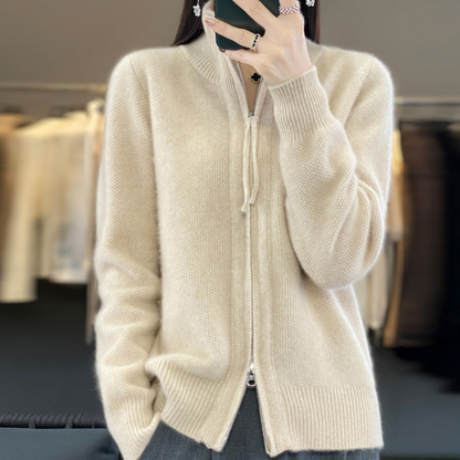 Luna | Cardigan Zippé en Maille Douce