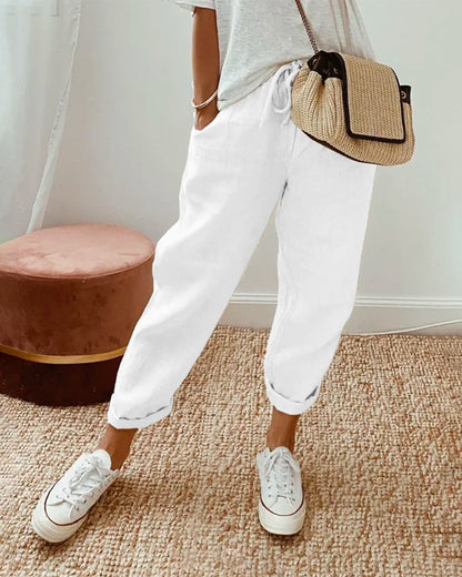 Lia | Pantalon en lin respirant, style décontracté