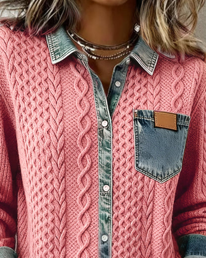 Ana | Chemise en jean à manches longues et empiècements