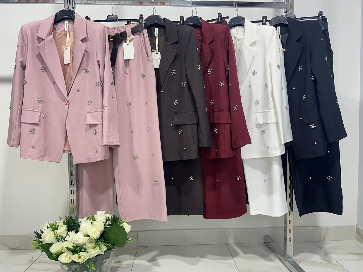 KATIA | Ensemble veste et pantalon à strass