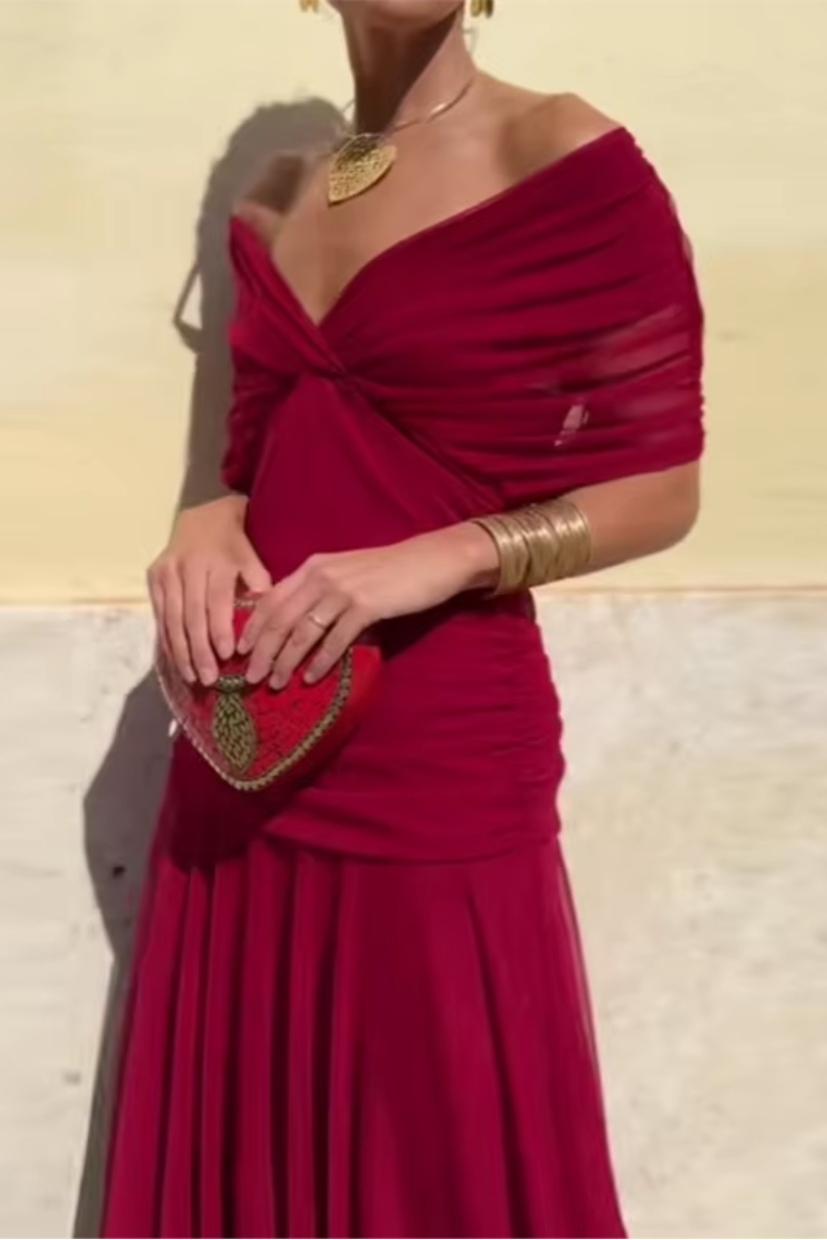 Louise | Robe longue de soirée à col V