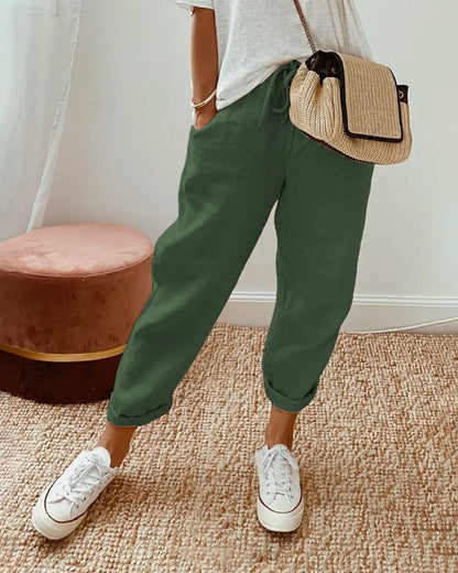 Lia | Pantalon en lin respirant, style décontracté