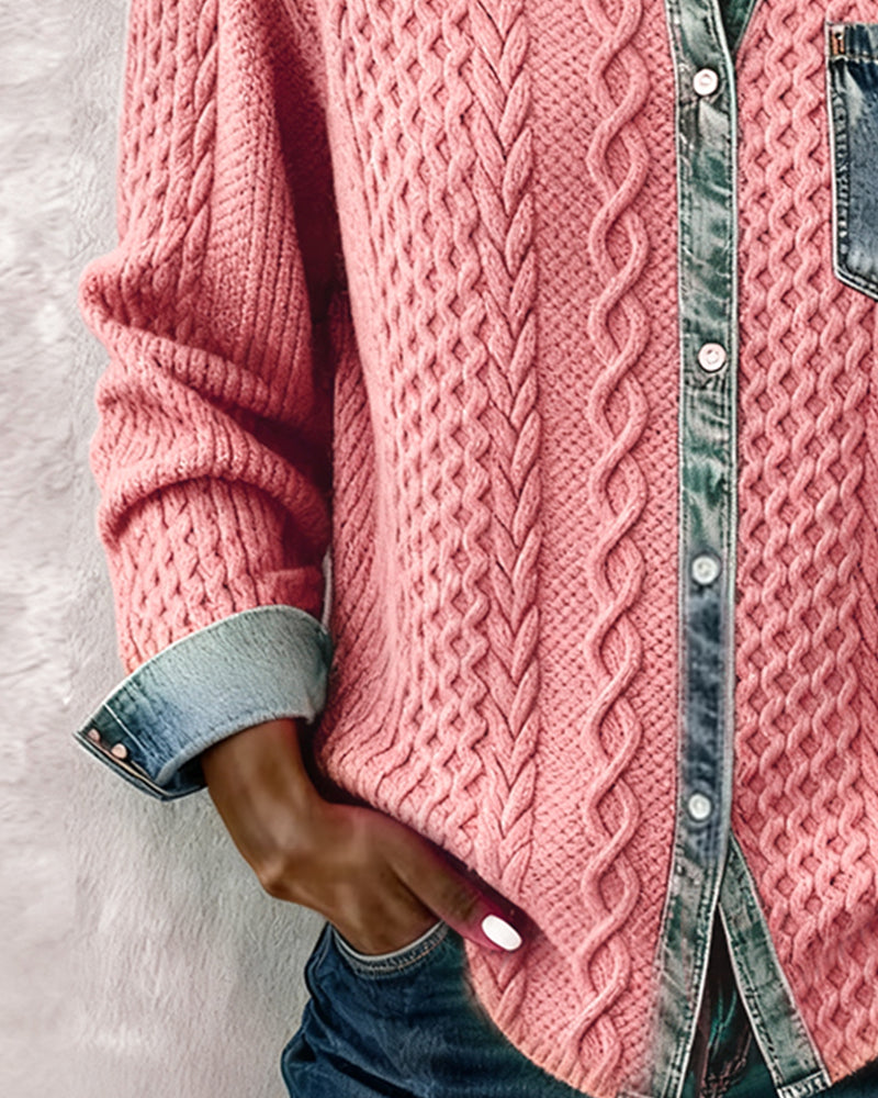 Ana | Chemise en jean à manches longues et empiècements