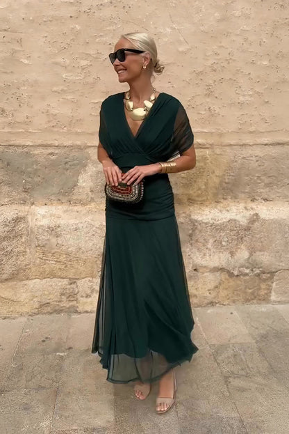 Louise | Robe longue de soirée à col V