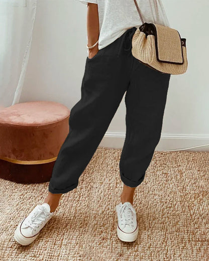 Lia | Pantalon en lin respirant, style décontracté