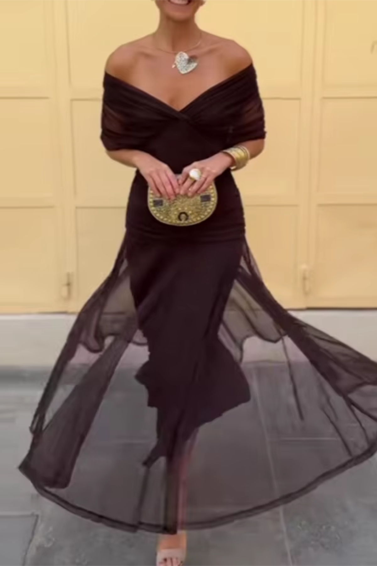 Louise | Robe longue de soirée à col V