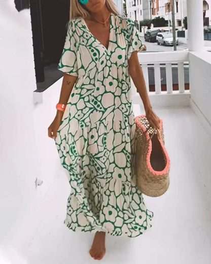 Christine | Robe Longue d'Été à Imprimé Graphique