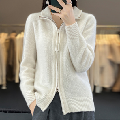 Luna | Cardigan Zippé en Maille Douce