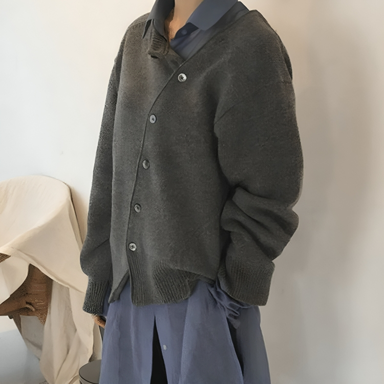 Luna | Cardigan en Maille Douce à Boutons Asymétriques