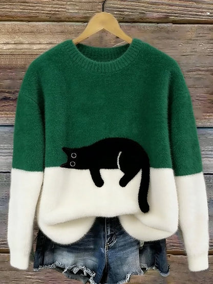 Cai | Pull décontracté imprimé chat
