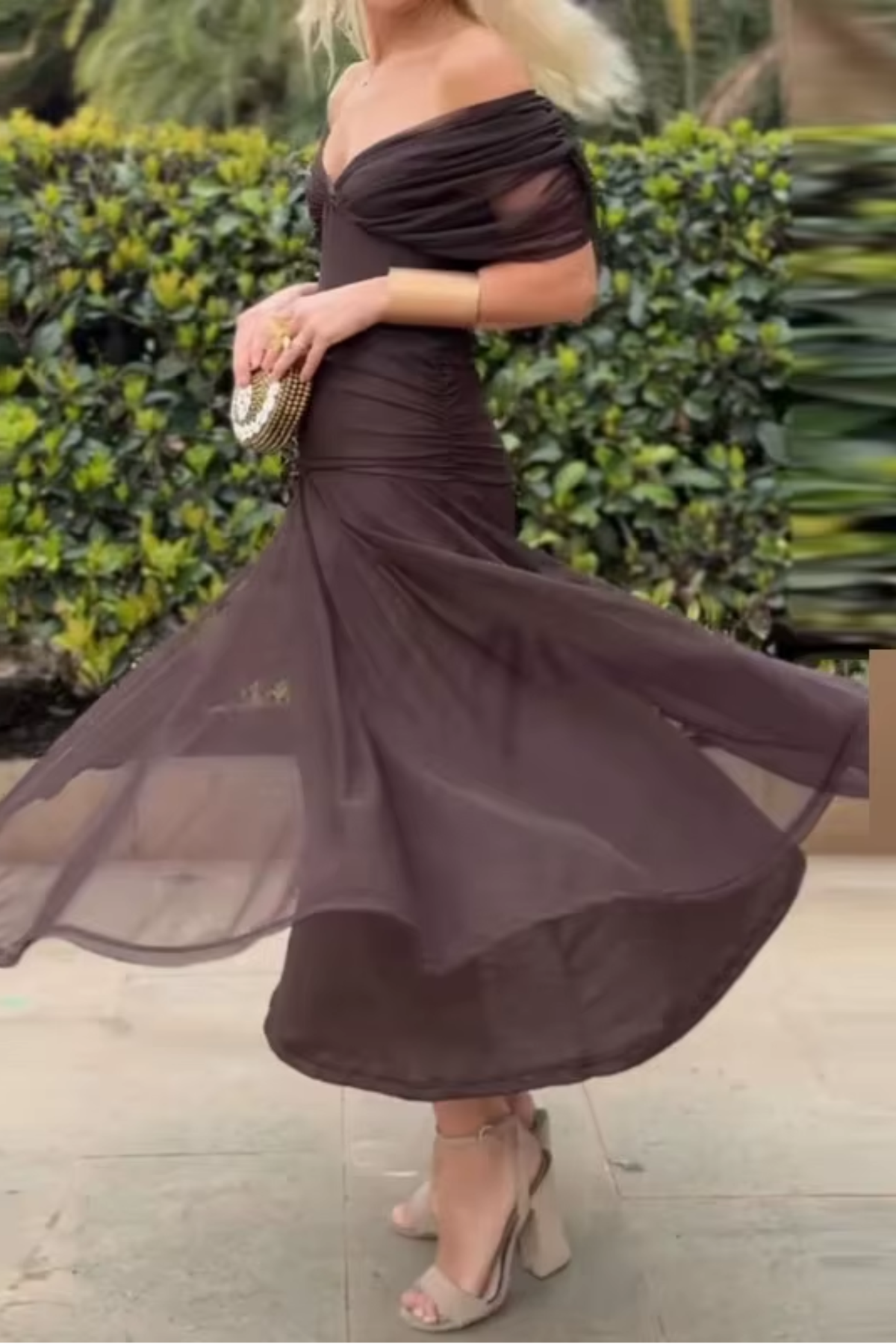 Louise | Robe longue de soirée à col V