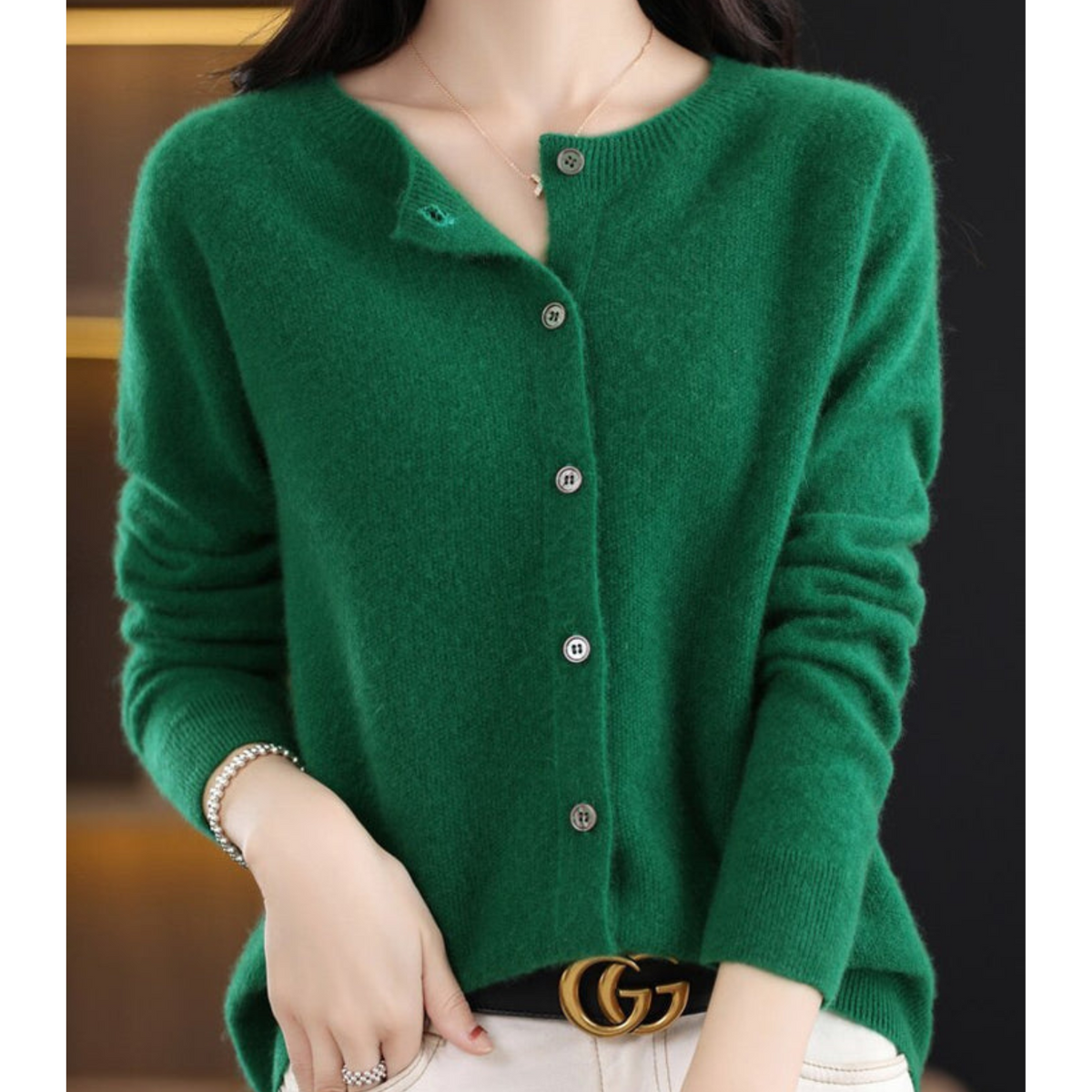 Mercy | Cardigan en Laine Mérinos à Col Rond